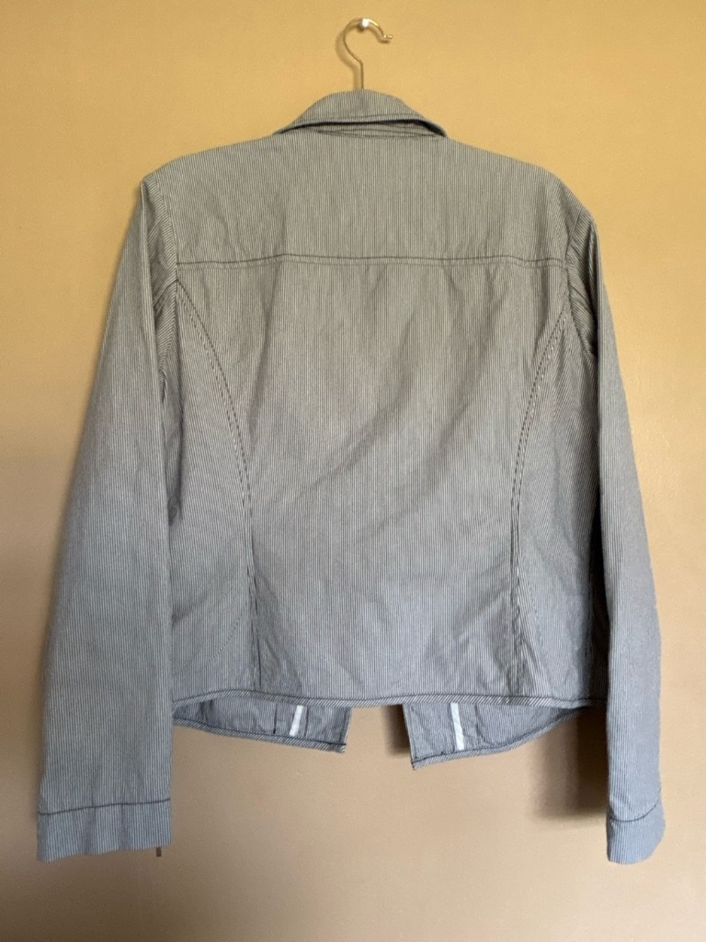 Faconnable Light Gray Pinstripe Shirt Jacket - Picture 4 of 14
